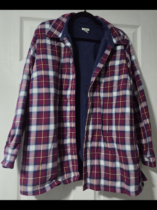 L.L. Bean Jackets & Blazers - L.L. Bean Purple & Navy Flannel Fleece Jacket